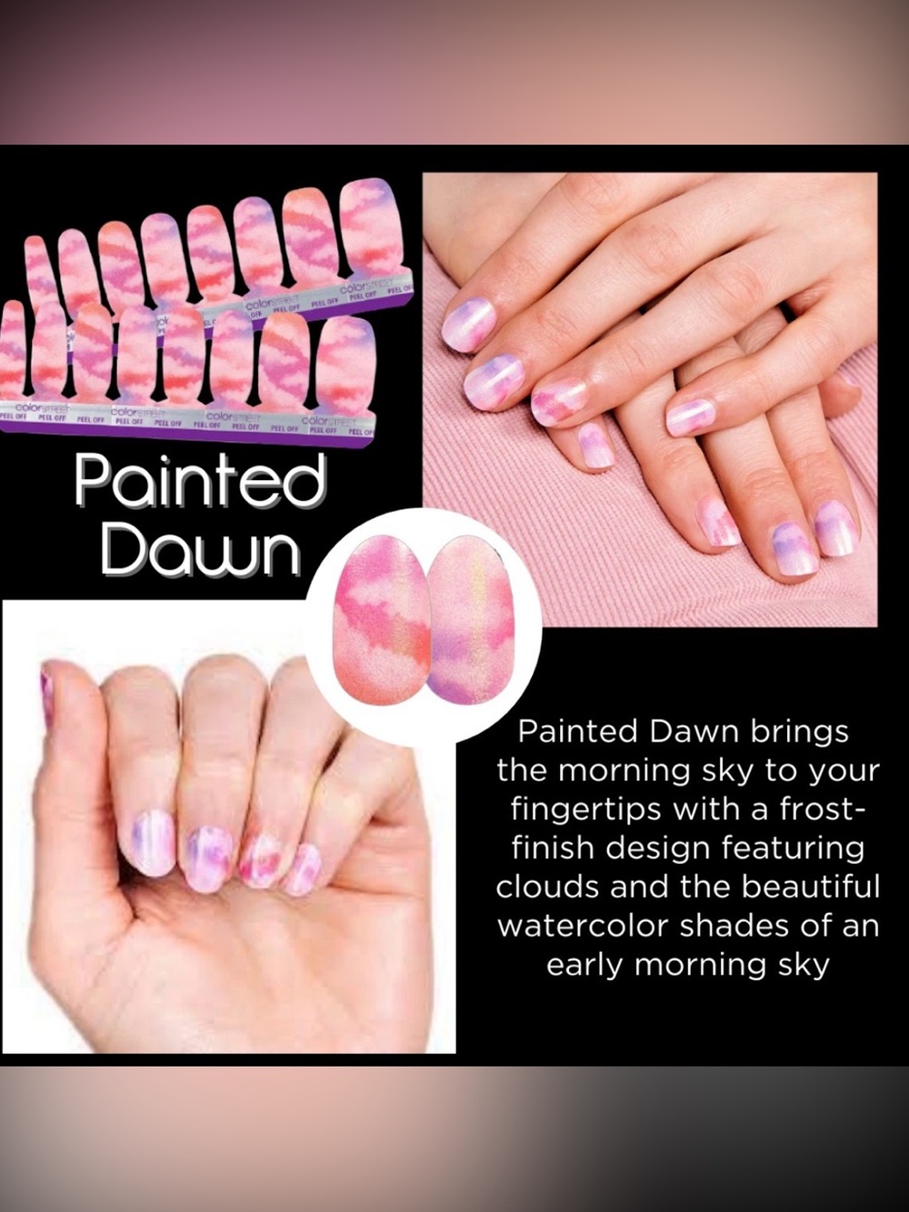 Color Street Painted Dawn Nail Strips - Pink, Purple